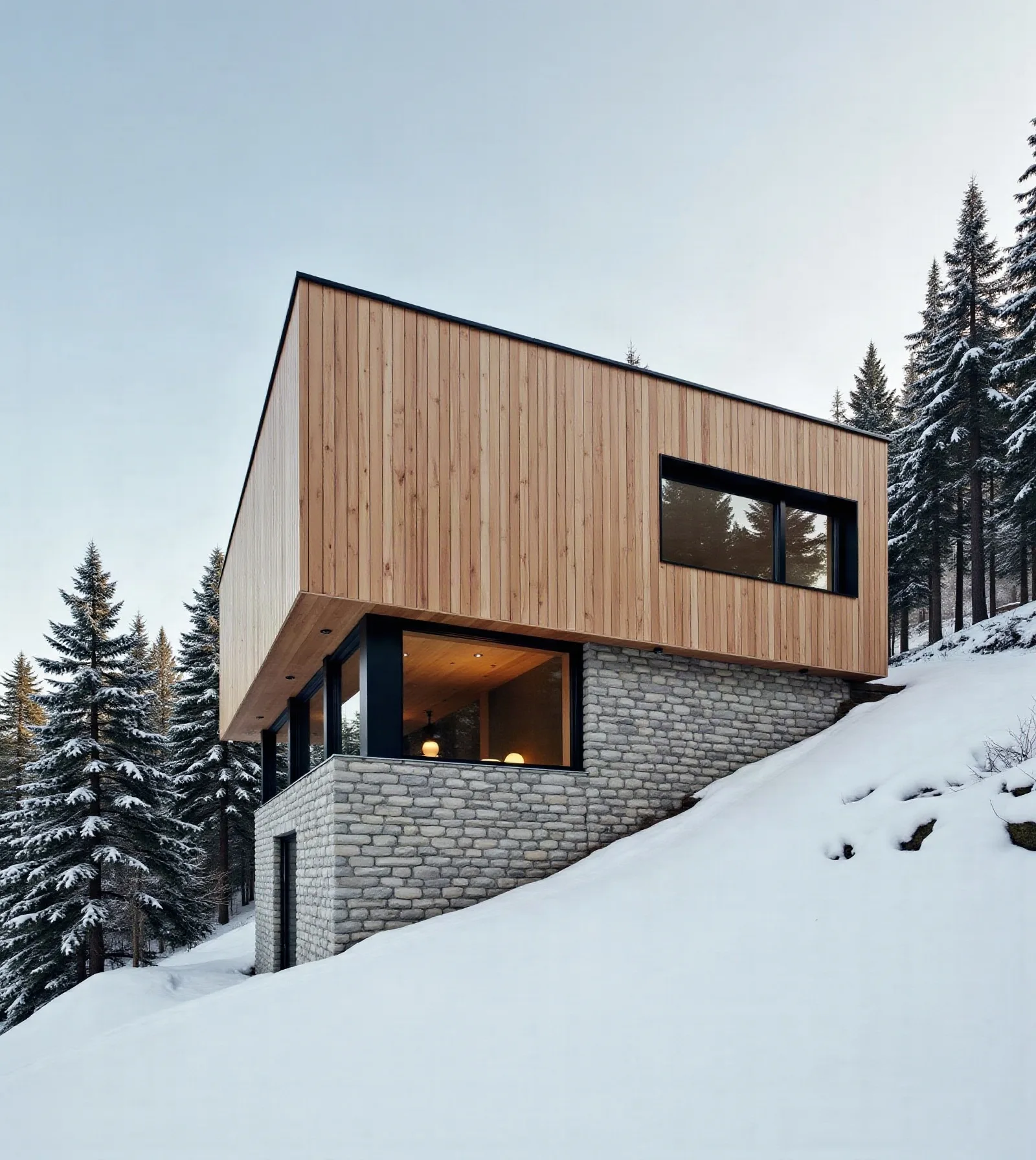 Архитектура Alpine Retreat в ясном горном свете